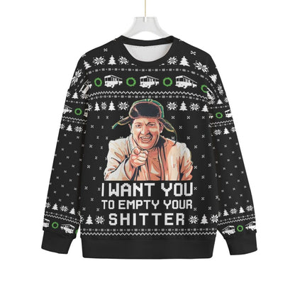 Cousin Eddie Empty Your Shitter Women's Plus Size Ugly Christmas Sweater