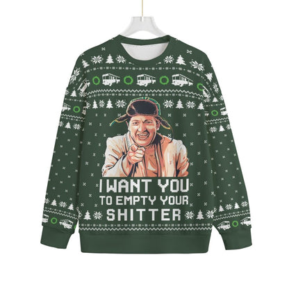 Cousin Eddie Empty Your Shitter Women's Plus Size Ugly Christmas Sweater