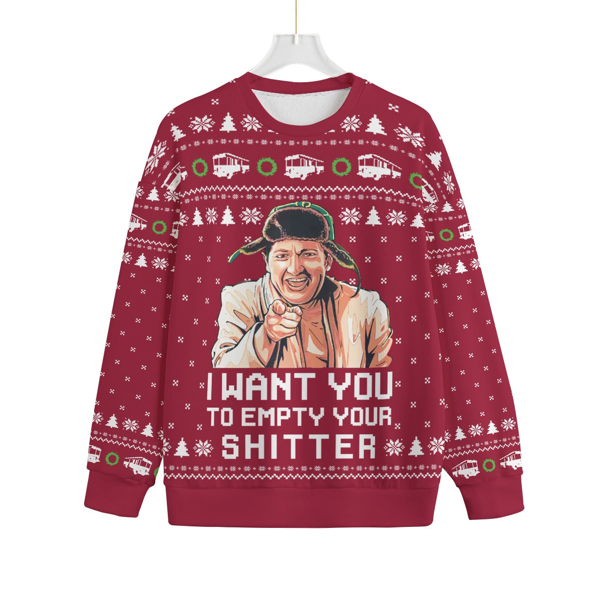 Cousin Eddie Empty Your Shitter Women's Plus Size Ugly Christmas Sweater