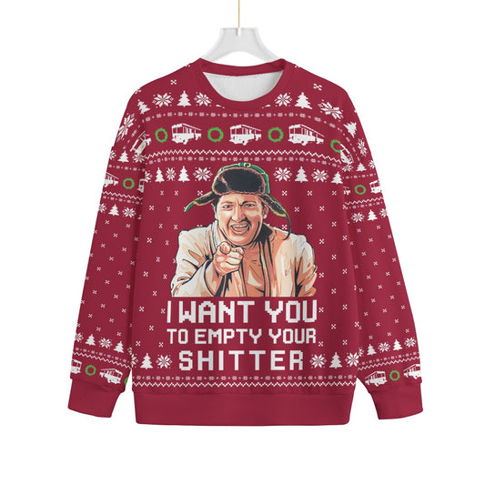 Cousin Eddie Empty Your Shitter Women's Plus Size Ugly Christmas Sweater