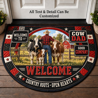 Cow Dad Personalized Half Round Mat | 5To9Vibe