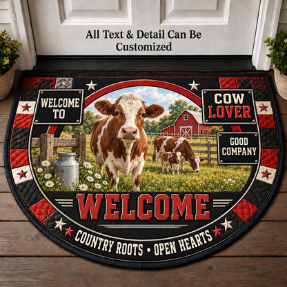 Cow Lover Personalized Half Round Mat | 5To9Vibe