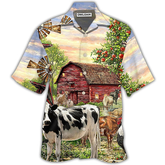 Hawaiian Shirt / Adults / S Cow Farm Peaceful Life - Hawaiian Shirt 