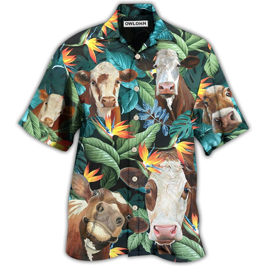 Hawaiian Shirt / Adults / S Cow Funny Tropical Style - Hawaiian Shirt 
