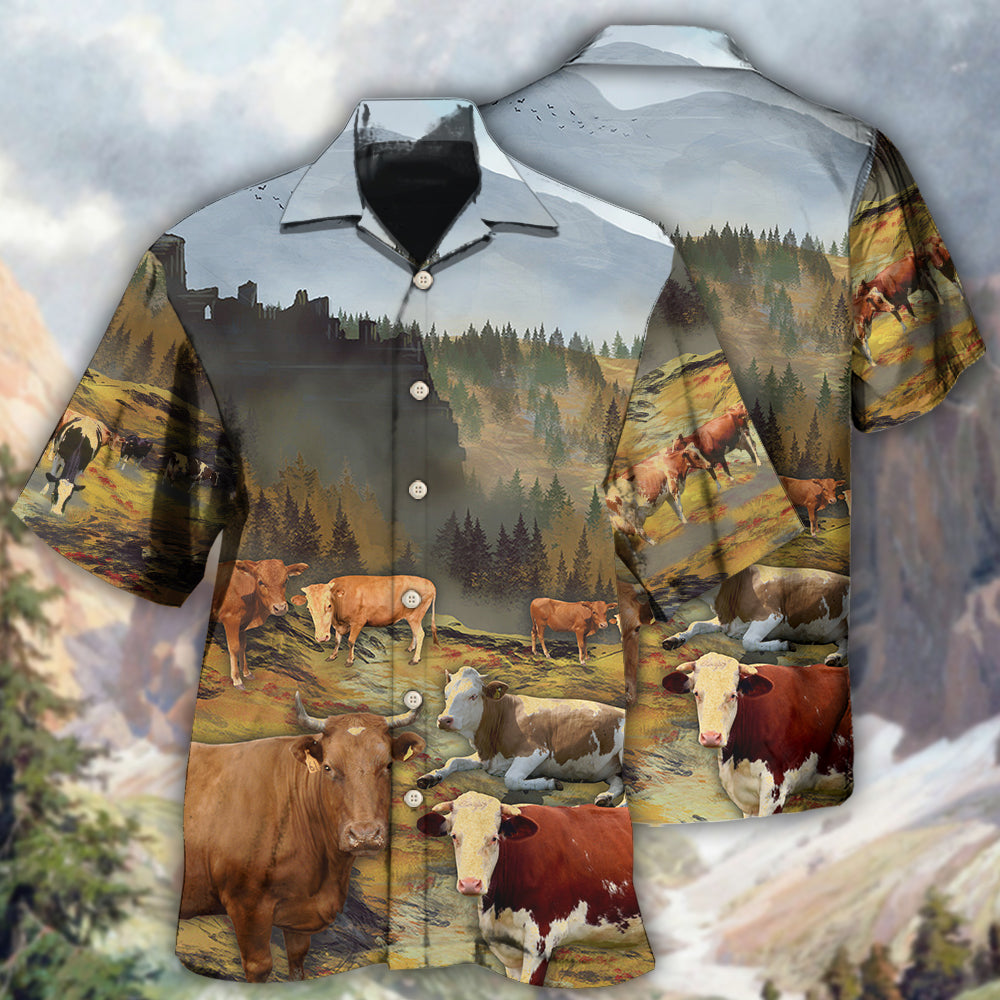 Cow Large Mountain - Hawaiian Shirt 