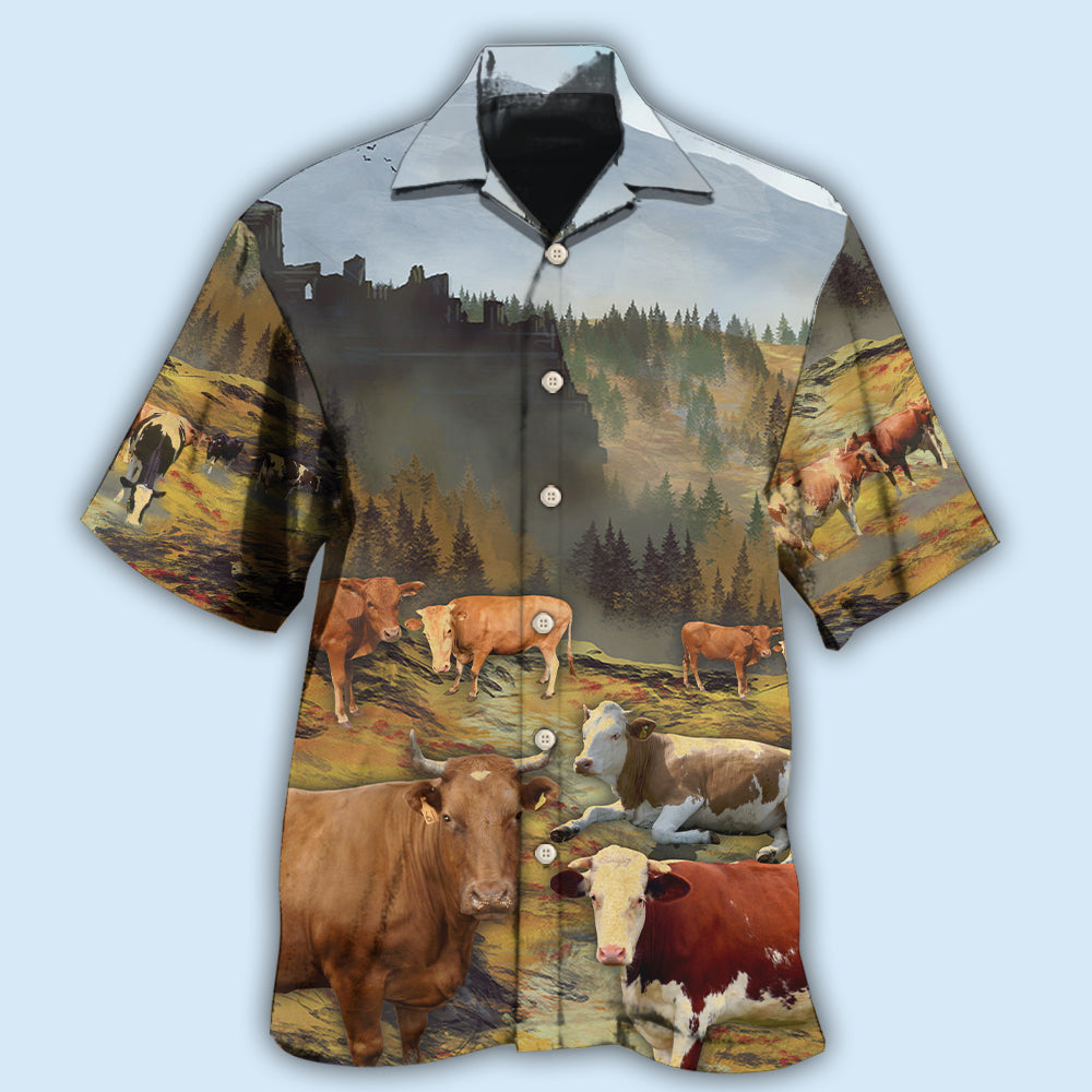 Cow Large Mountain - Hawaiian Shirt 