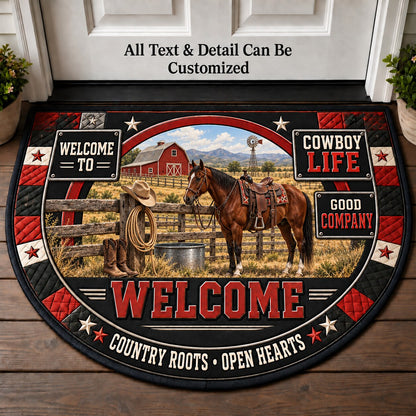 Cowboy Life Personalized Half Round Mat | 5To9Vibe