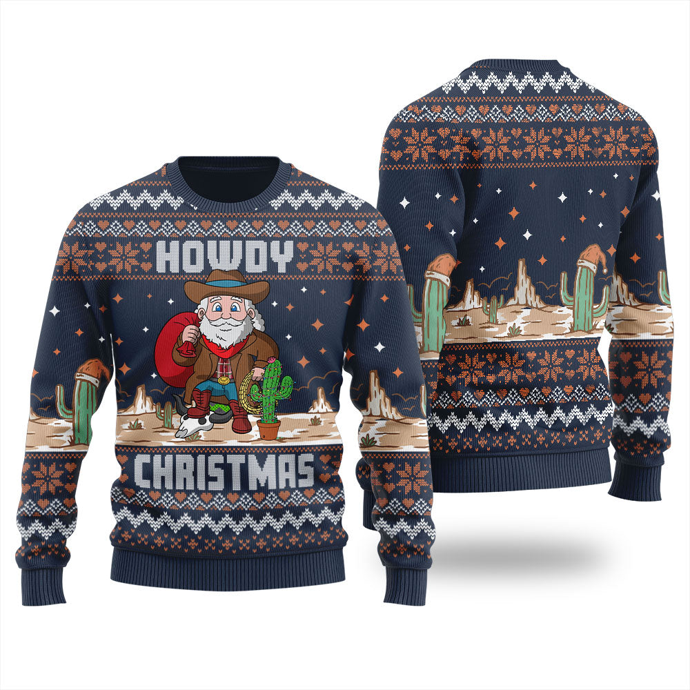 Cowboy Santa Ugly Christmas Sweater For Women