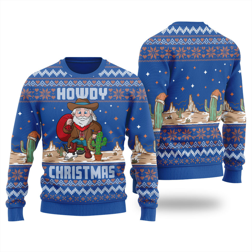 Cowboy Santa Ugly Christmas Sweater For Women