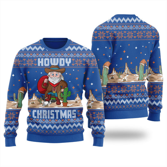 Cowboy Santa Ugly Christmas Sweater For Women