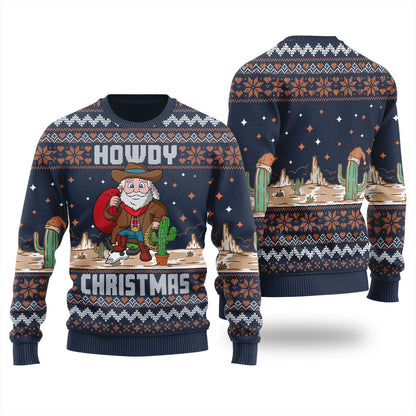 Cowboy Santa Ugly Christmas Sweater For Women
