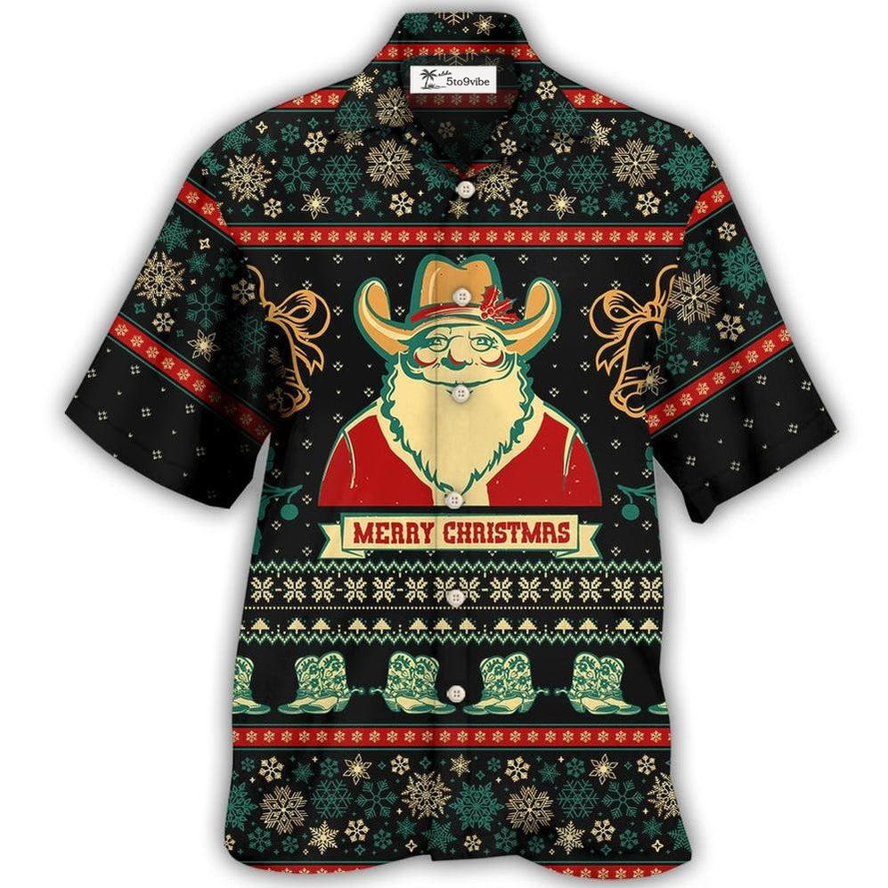 Hawaiian Shirt / Adults / S Cowboy Santa Christmas Old Man - Hawaiian Shirt 