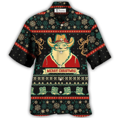 Hawaiian Shirt / Adults / S Cowboy Santa Christmas Old Man - Hawaiian Shirt 
