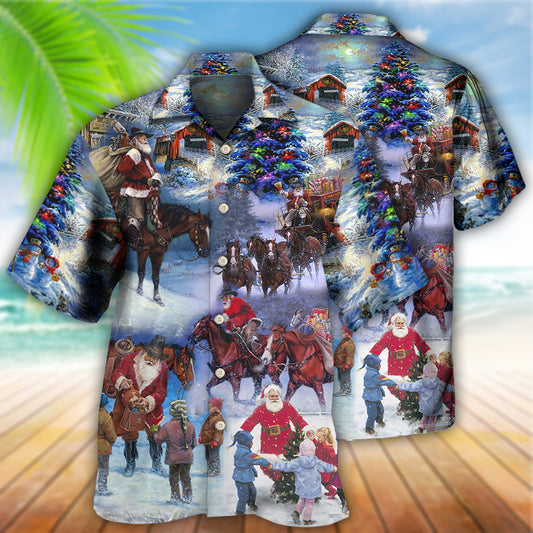 Cowboy Santa Merry Christmas Love Children - Hawaiian Shirt 