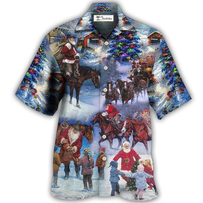 Hawaiian Shirt / Adults / S Cowboy Santa Merry Christmas Love Children - Hawaiian Shirt 