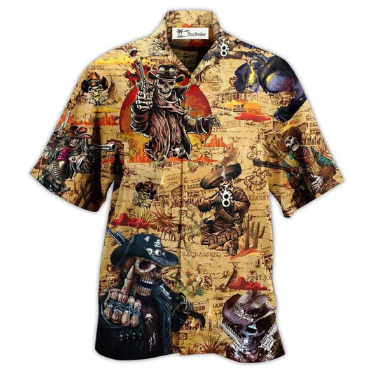 Hawaiian Shirt / Adults / S Cowboy Skull Pirates Love Life Vintage - Hawaiian Shirt 