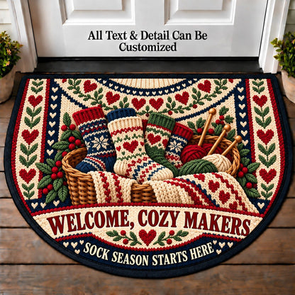 Cozy Socks - Cozy Makers Personalized Half Round Mat | 5To9Vibe