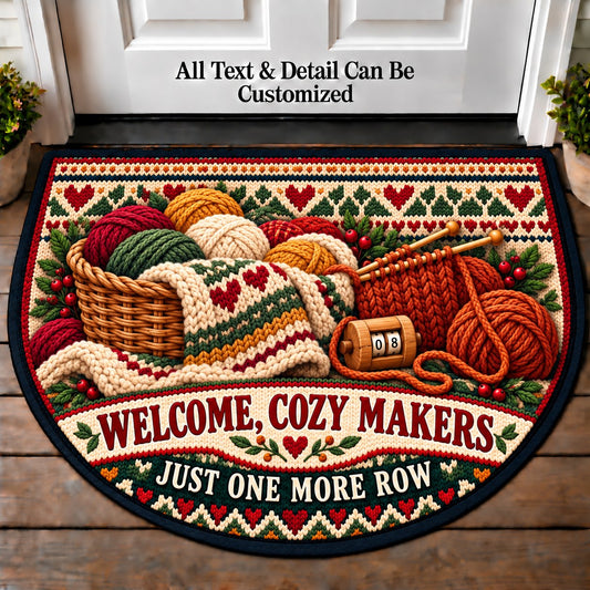 Row Counter - Cozy Makers Personalized Half Round Mat | 5To9Vibe