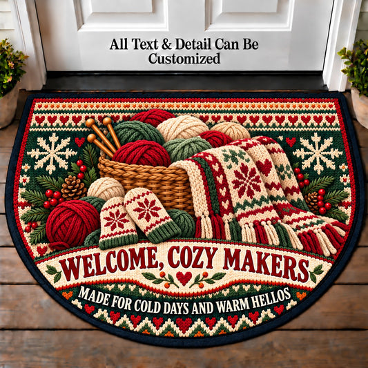 Winter Wool - Cozy Makers Personalized Half Round Mat | 5To9Vibe