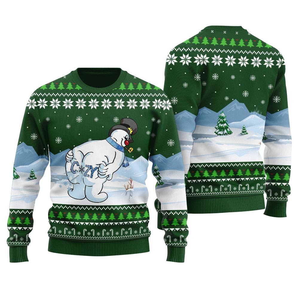 Cozy Snowman Women's Ugly Christmas Sweater