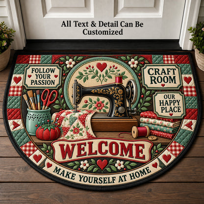 Craft Room Personalized Half Round Mat | 5To9Vibe