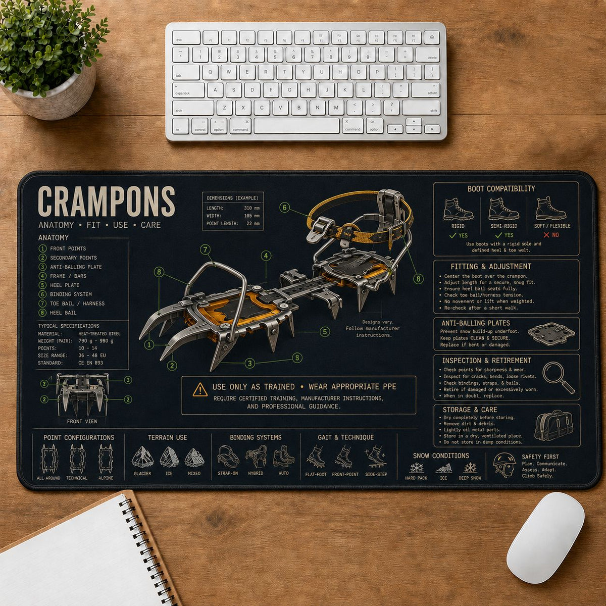 Crampons Desk Mat | 5To9Vibe