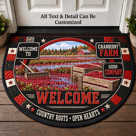 Cranberry Farm Personalized Half Round Mat | 5To9Vibe