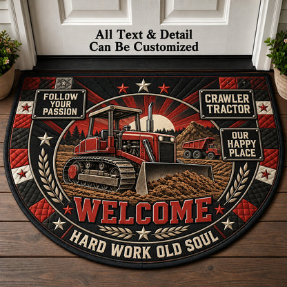 Crawler Tractor Personalized Half Round Mat | 5To9Vibe
