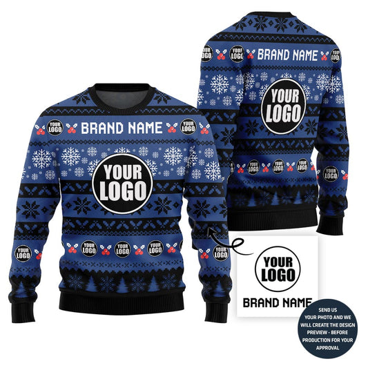 Creative Custom Logo And Name Xmas Sweater For Branding