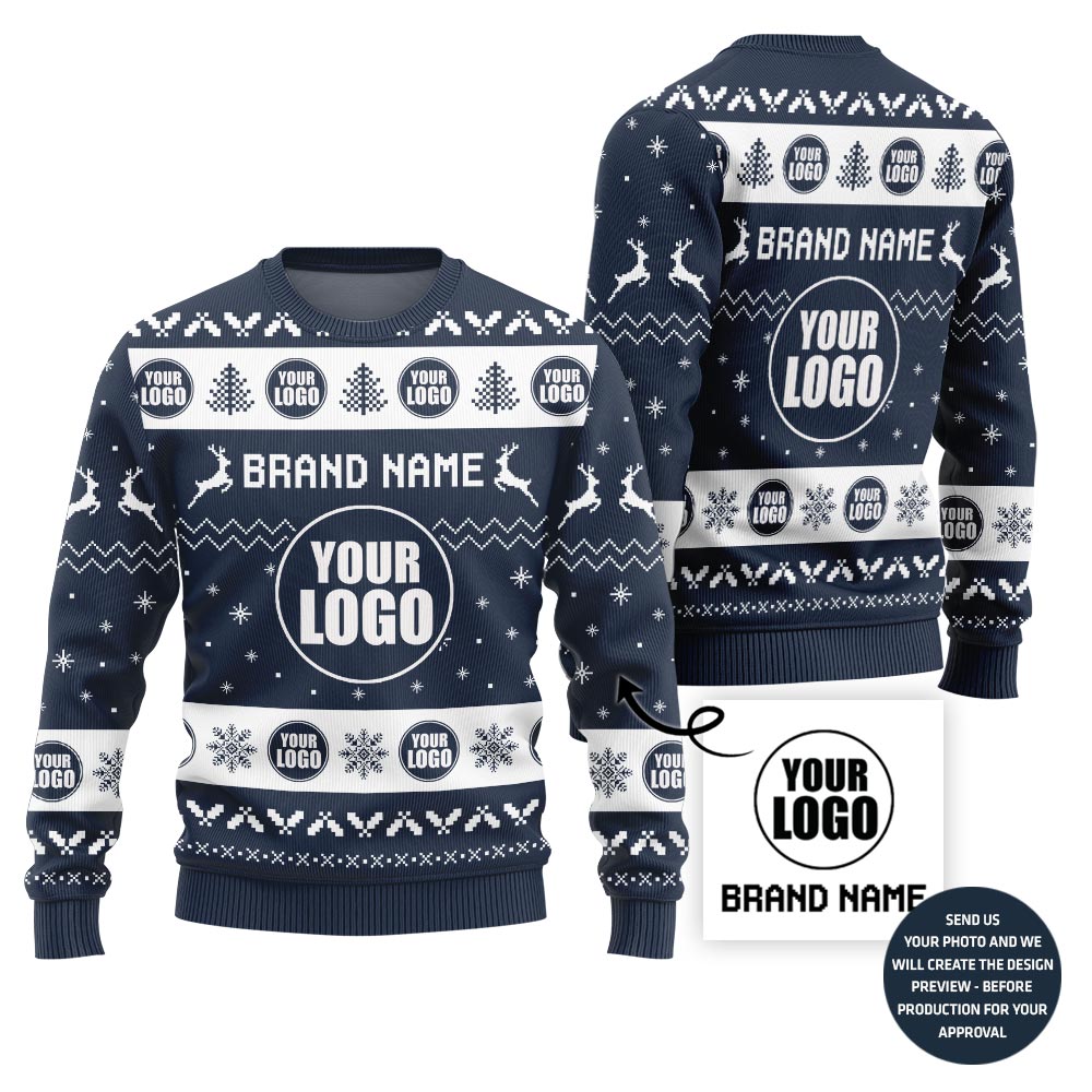 Creative Custom Logo Christmas Sweater For Corporate Events