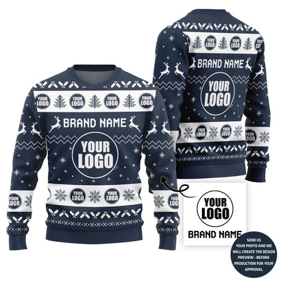 Creative Custom Logo Christmas Sweater For Corporate Events