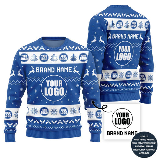 Creative Custom Logo Christmas Sweater For Corporate Events