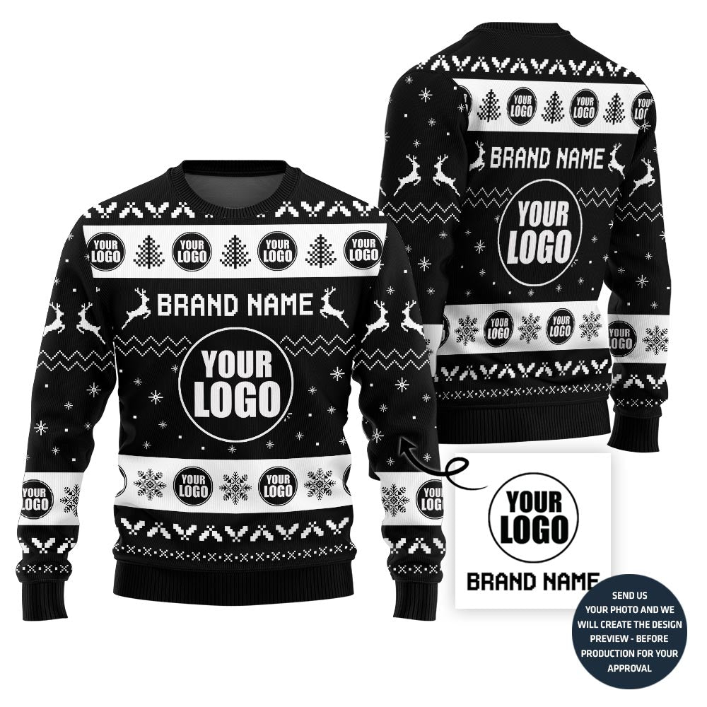 Creative Custom Logo Christmas Sweater For Corporate Events