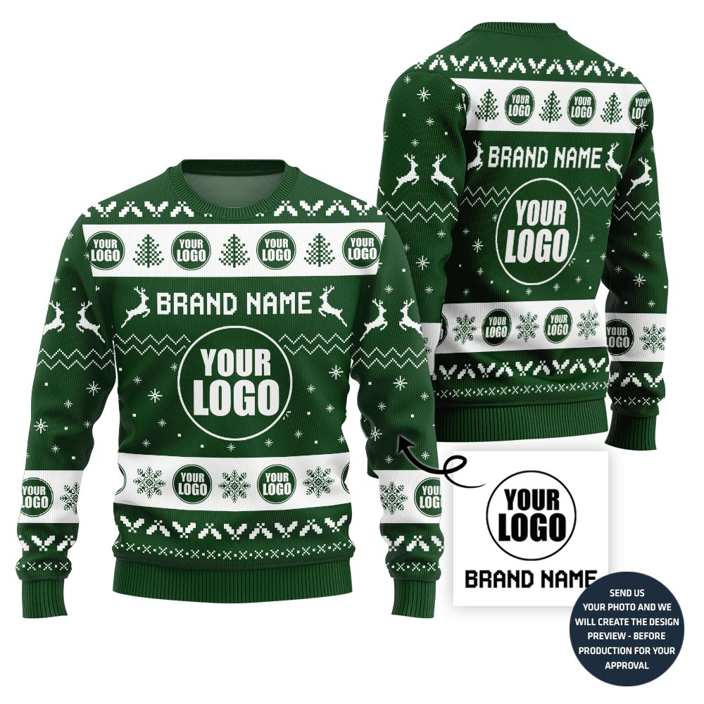 Creative Custom Logo Christmas Sweater For Corporate Events
