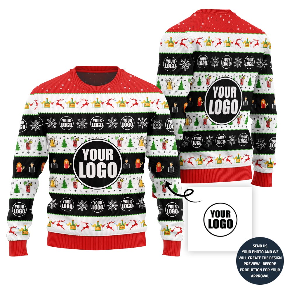 Creative Custom Logo Ugly Christmas Sweater For Bar Business