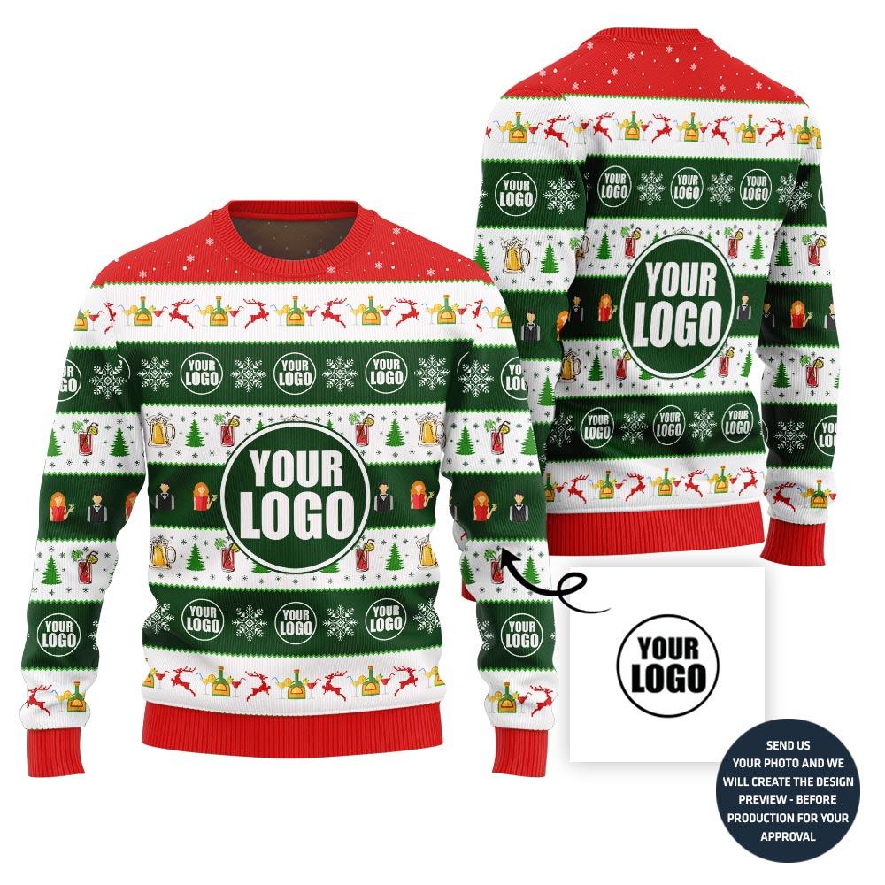 Creative Custom Logo Ugly Christmas Sweater For Bar Business