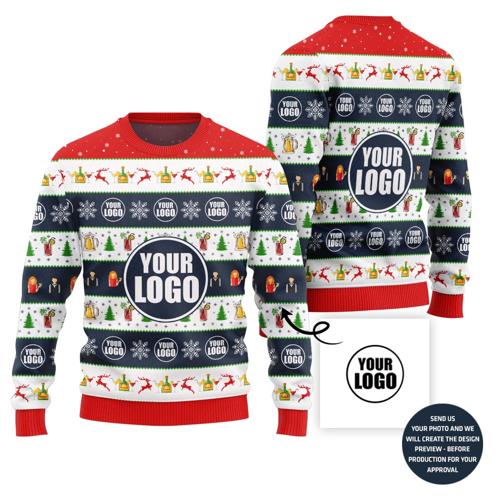 Creative Custom Logo Ugly Christmas Sweater For Bar Business