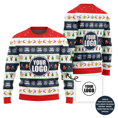 Creative Custom Logo Ugly Christmas Sweater For Bar Business