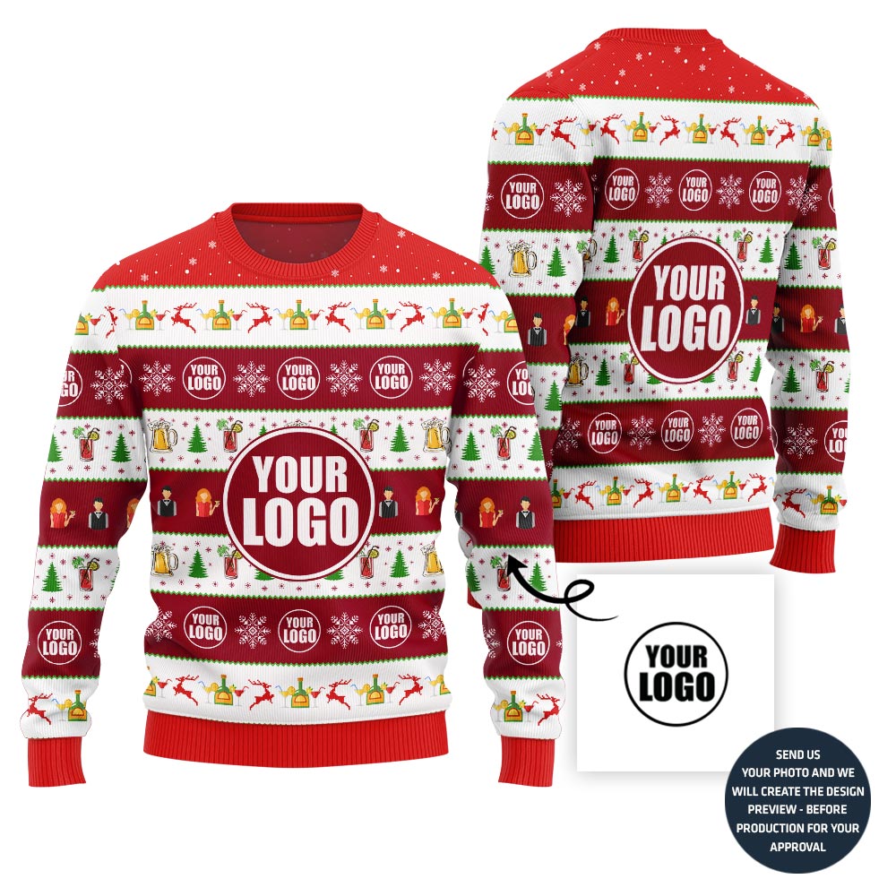 Creative Custom Logo Ugly Christmas Sweater For Bar Business