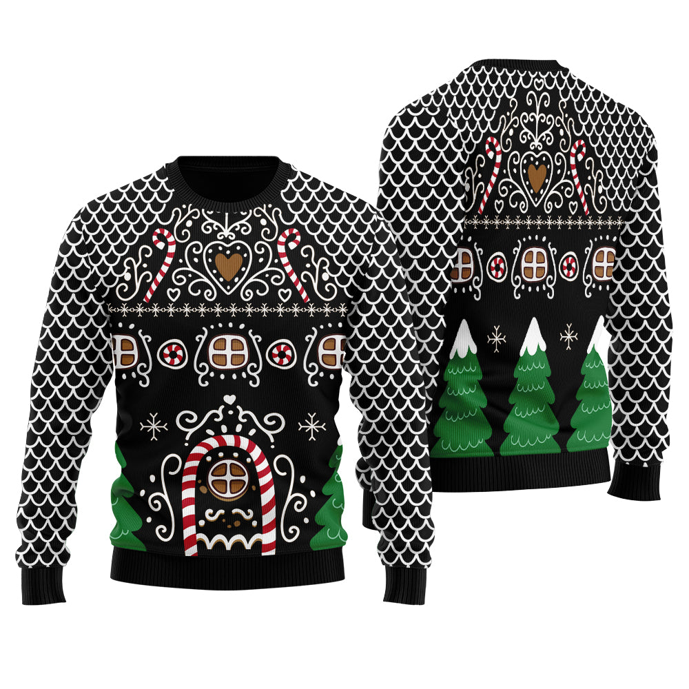 Creative Gingerbread House Men's Ugly Christmas Sweater