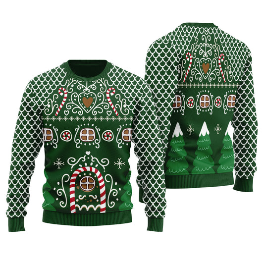 Creative Gingerbread House Men's Ugly Christmas Sweater