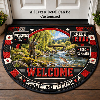 Creek Fishing Personalized Half Round Mat | 5To9Vibe
