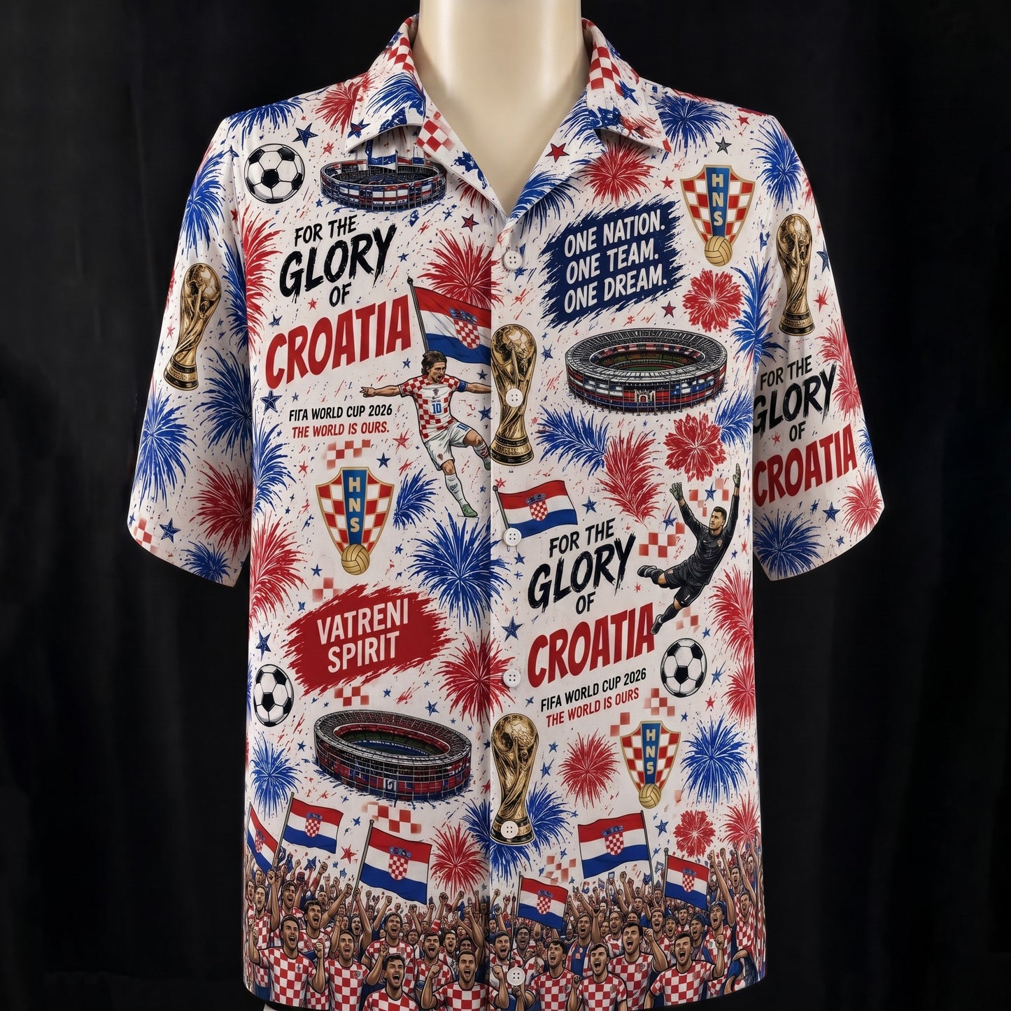 All Teams World Cup 2026 Champion USA Football Soccer Unisex Button-Up Hawaiian Shirt For Men & Women