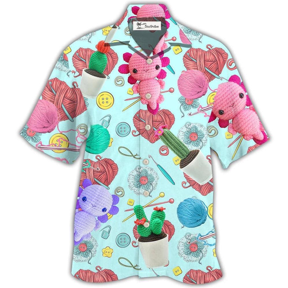 Hawaiian Shirt / Adults / S Crochet Lovely Blue Style - Hawaiian Shirt 