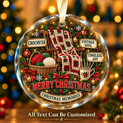 Crocheter Personalized Glass Ornament | 5To9Vibe