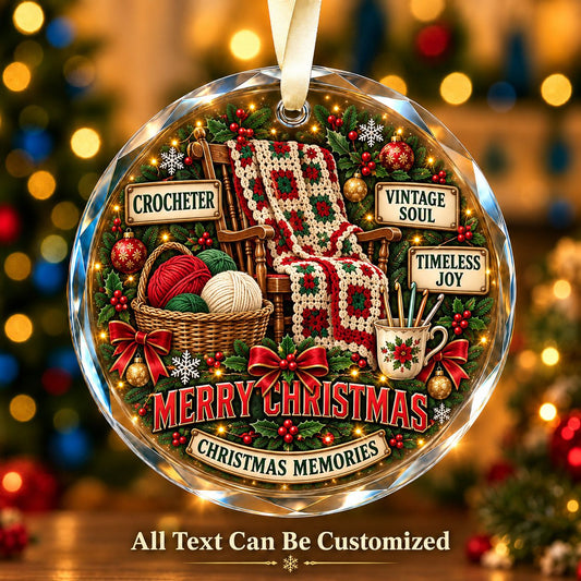 Crocheter Personalized Glass Ornament | 5To9Vibe