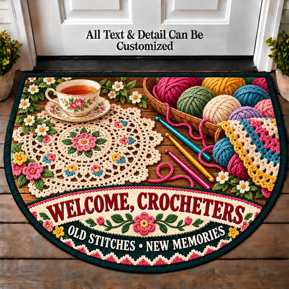 Heirloom Doily - Crocheters Welcome Personalized Half Round Mat | 5To9Vibe
