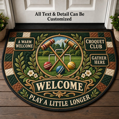 Croquet Club Personalized Half Round Mat | 5To9Vibe