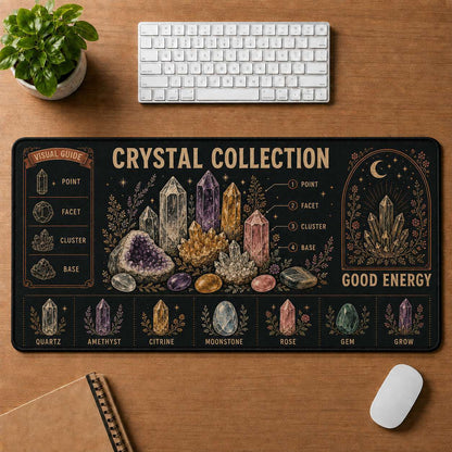 Crystal Garden Hippie Desk Mat Mouse Pad | 5To9Vibe - Crystal Collection style