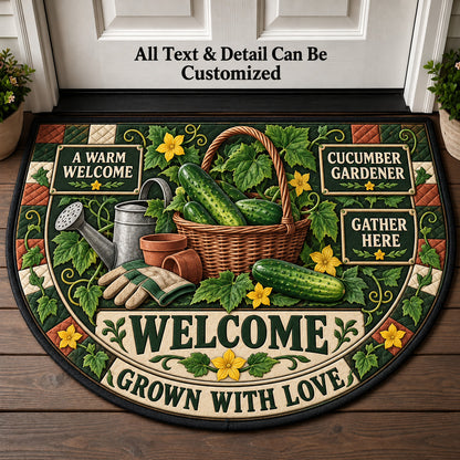 Cucumber Gardener Personalized Half Round Mat | 5To9Vibe